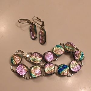 Rainbow Gem Bracelet & Earrings